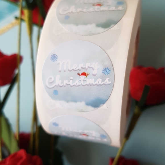 🎅🏼 100 pcs Merry Christmas Thank You Stickers - Picture 2 of 4